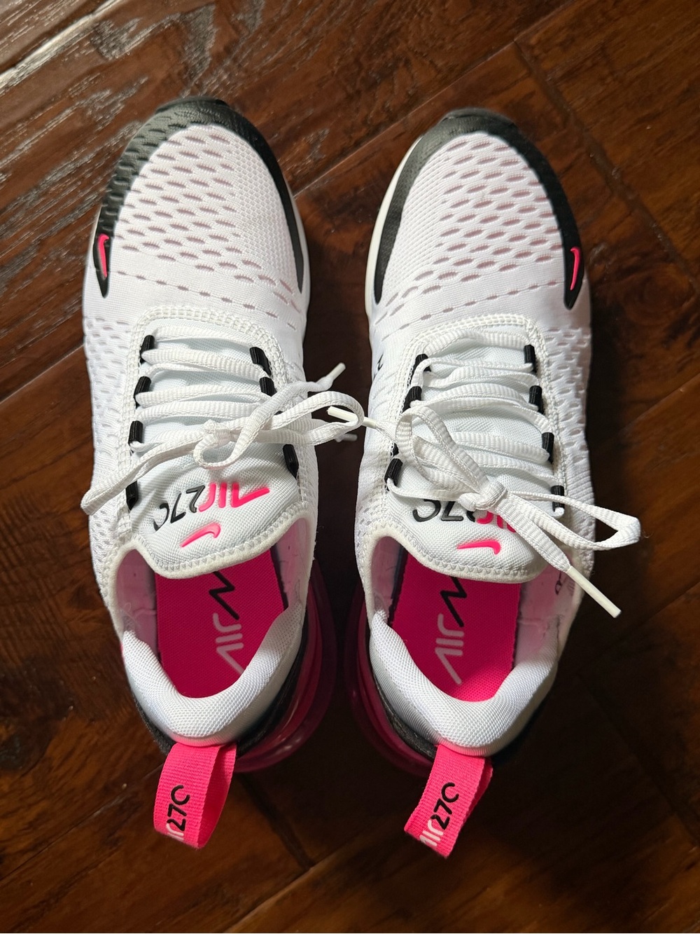 Nike White and Hot Pink Air Max 270 Style Sneakers - Picture 2 of 5